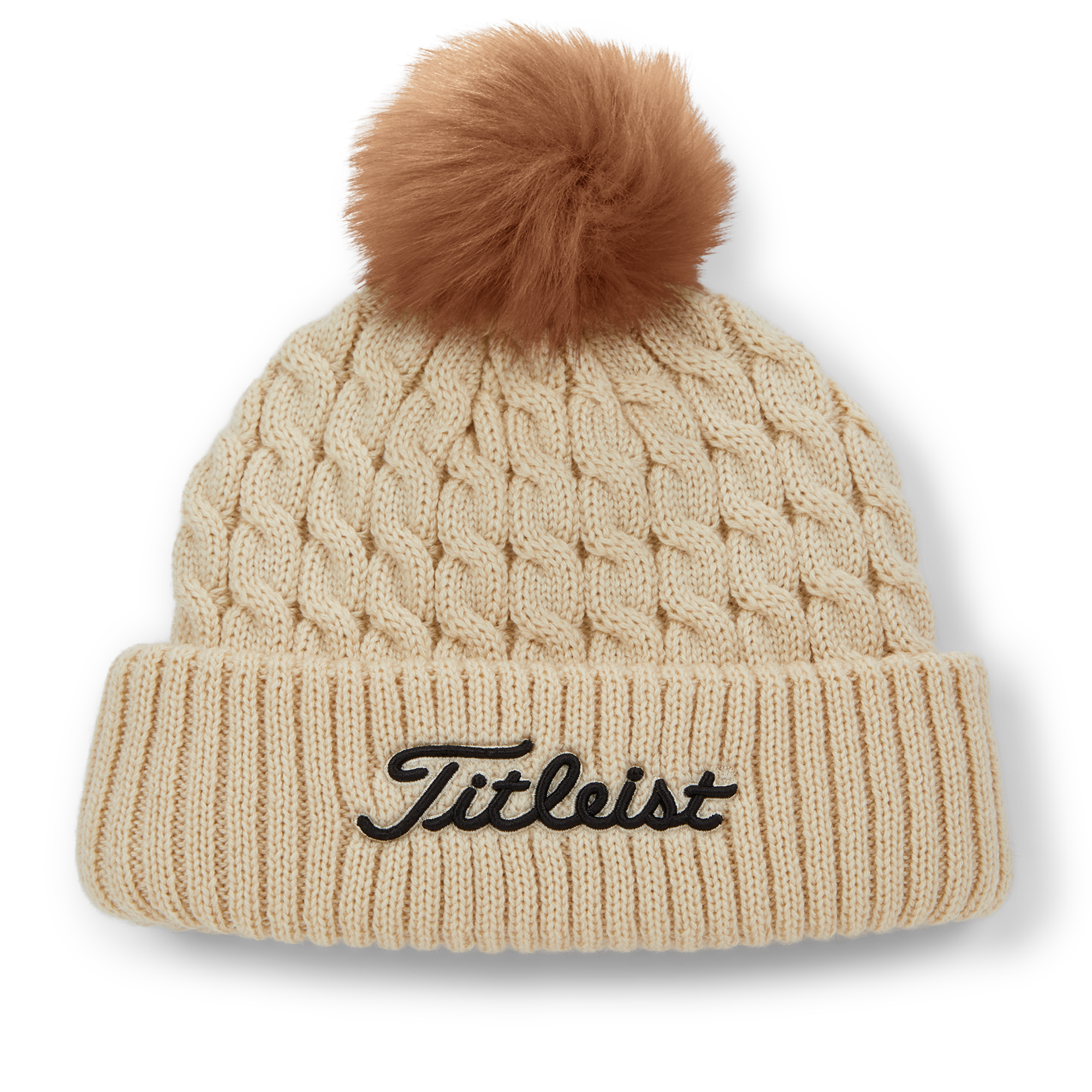 ケーブルニット ポンポン ビーニー