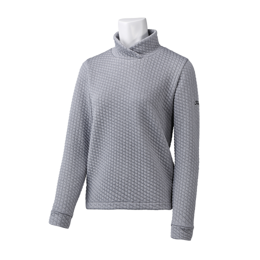 ウィメンズ　キルト風ジャガードハイネックシャツ