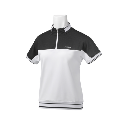 ウィメンズ バイカラー ハーフジップ シャツ