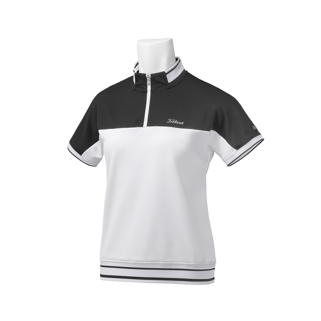 ウィメンズ バイカラー ハーフジップ シャツ