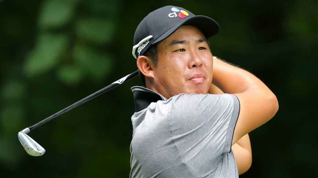 Ben An follow through with his New Titleist U500 2 iron