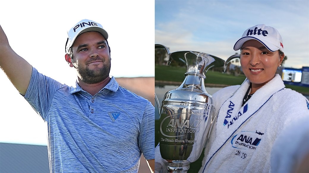 Titleist Pro V1 golf ball players Corey Conners and Jin Young Ko Celebrate their respective victories at the Valero Texas Open and ANA Inspiration